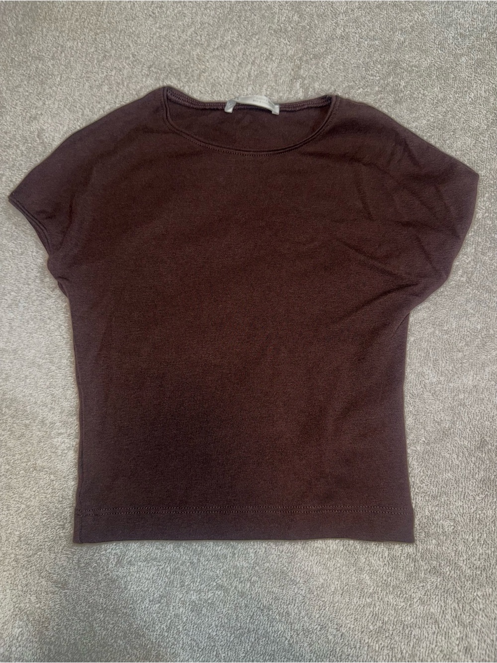 Zara Dark Brown Short-Sleeve Knit Tee